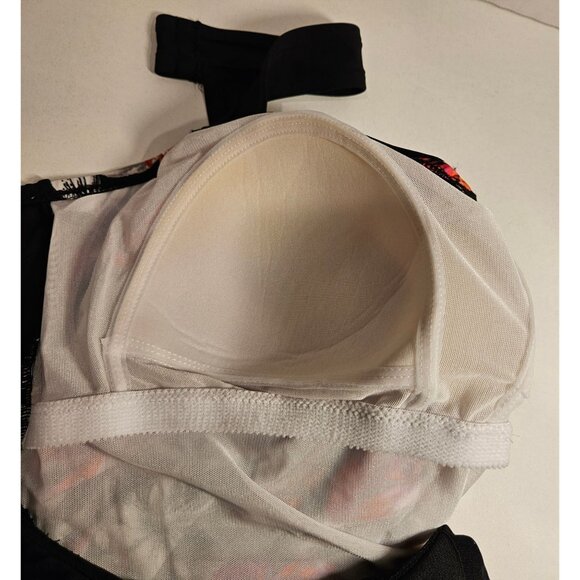 Croft & Barrow One Piece Swimsuit Womens 16 Floral Skirted gather Bright Pool - Picture 7 of 16